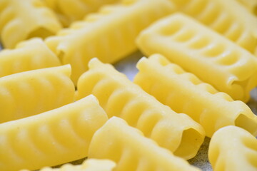 italian pasta before it gets cooked