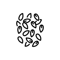 Flax seeds black line icon. Natural organic super food.