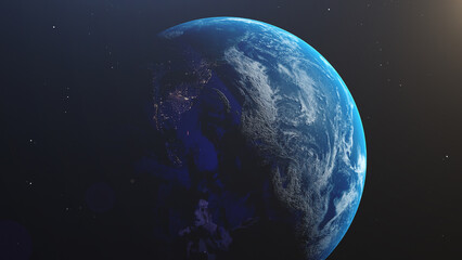 photo of earth from space.  detailed photo of the earth from computer 3d modeling results