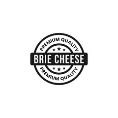 Brie cheese label or Brie cheese Stamp vector isolated in flat style. Brie cheese sign for packaging design element. Brie cheese stamp for product packaging design element.