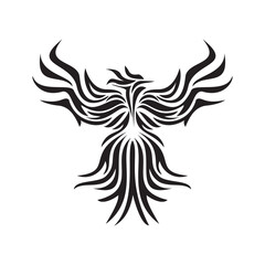 phoenix silhouette logo design. fire bird in mythology.