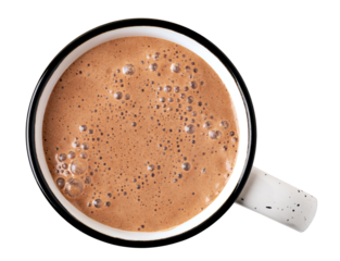 Cup of hot chocolate on transparent background. png file