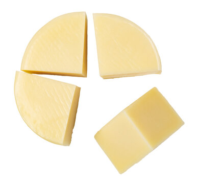 Smoked natural cheese on transparent background. png file