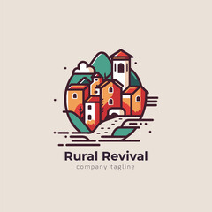 cottage simple logo design template. village logo vector illustration design