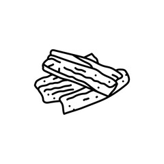 Dried papaya black line icon. Natural organic super food