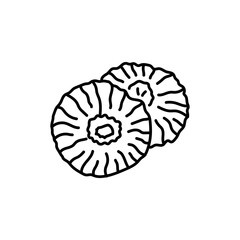 Dried pineapple black line icon. Natural organic super food