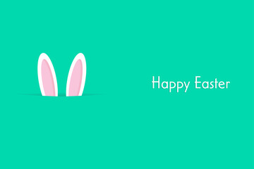 Happy Easter greeting card with egg , rabbit. Easter Bunny. beautiful Easter background, great for Easter Cards, banner, textiles, wallpapers - vector design.