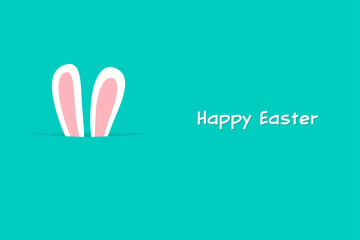 Happy Easter greeting card with egg , rabbit. Easter Bunny. beautiful Easter background, great for Easter Cards, banner, textiles, wallpapers - vector design.