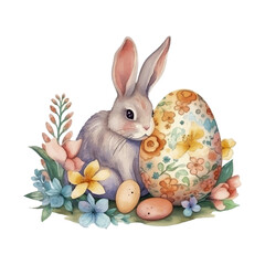 easter bunny, easter egg watercolor vector illustrations for tshirt, sticker, mug, printing, sublimation