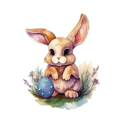 easter bunny, easter egg watercolor vector illustrations for tshirt, sticker, mug, printing, sublimation