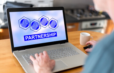 Partnership concept on a laptop