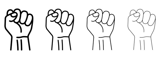 Fist icon. Protest concept. Empowerment icon. Fist clenched symbol. Vector illustration.