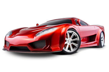 Plakat Ultra-modern red sports car created with Generative AI technology