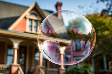Concept of a housing market bubble. Generative AI.