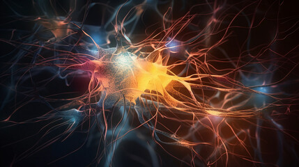 neurons firing in the human brain, digital art, neural network