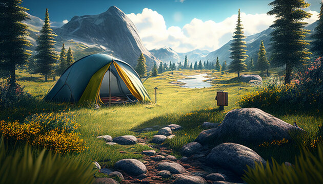 Camping Forest Wallpaper