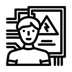 electrical engineer technology line icon vector illustration