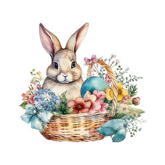 easter bunny, easter egg watercolor vector illustrations for tshirt, sticker, mug, printing, sublimation