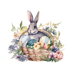 easter bunny, easter egg watercolor vector illustrations for tshirt, sticker, mug, printing, sublimation