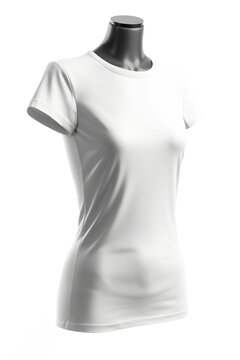 Mockup flat and white T-shirt worn by mannequin