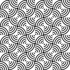 Fototapeta premium Black and white geometric seamless pattern. Simple regular background.