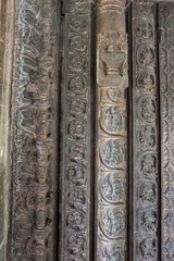 Intricately carved doorway in Brahma Jinalaya Temple of Lakkundi