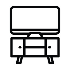 media stand living room line icon vector illustration