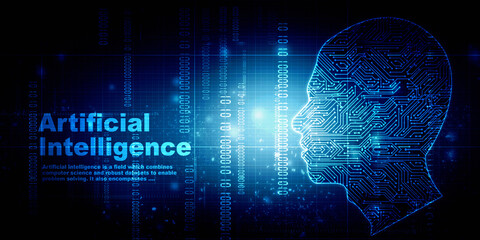 Fototapeta premium 2d rendering Artificial Intelligence (AI) concept