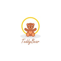 Cute bear toy animal icon isolated on white background