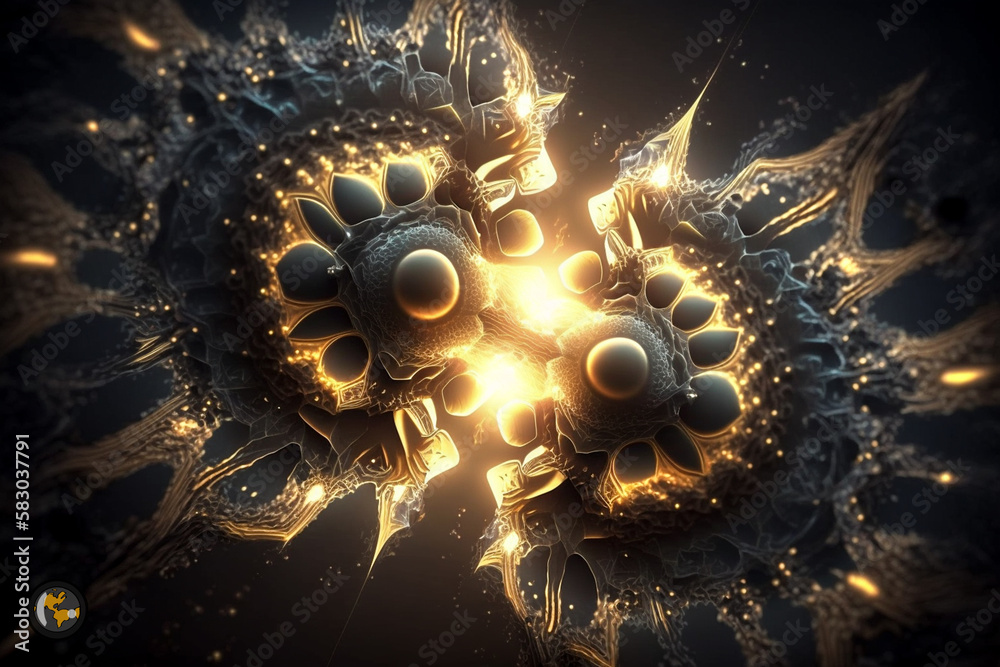 Wall mural metaphysical simulated dimension of consciousness exploding - quantum energy abstract universe