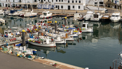 Obraz premium Puerto, zona de pesca Ciudadela de Menorca 