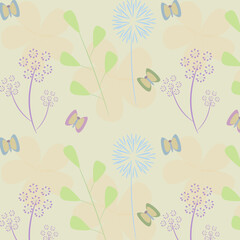 Seamless pastele floral vector pattern