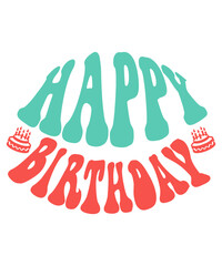 Happy Birthday Retro SVG Design