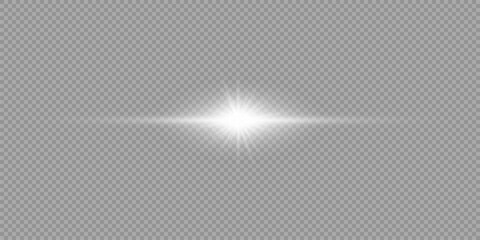 White horizontal light effect of lens flares