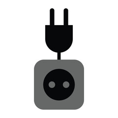 extension cord simple vector icon