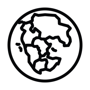 pangaea earth continent map line icon vector illustration