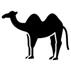 Camel icon in flat circle isolated vector illustration for web