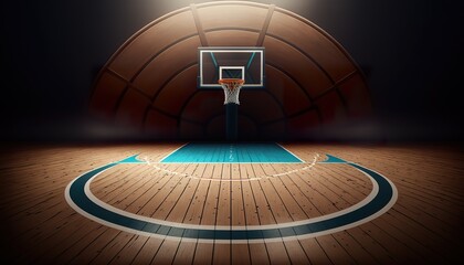Basketball sport arena Interior . Creative illustration. (Ai Generate)
