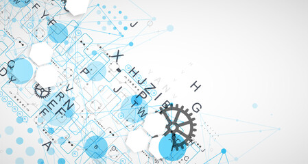Abstract technology concept. Circuit board, color background.