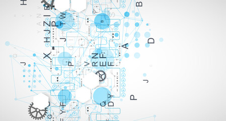 Abstract technology concept. Circuit board, color background.
