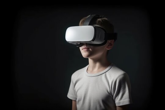 Kid wearing a VR Headset - AI Generated - Photorealistic