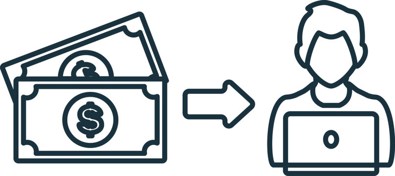 Prepaid Expense line icon. Monochrome simple Prepaid Expense outline icon for templates, web design and infographics