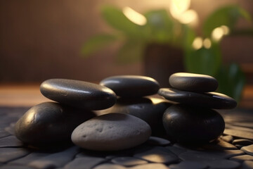 Obraz na płótnie Canvas spa bali massage stones salon close generative ai