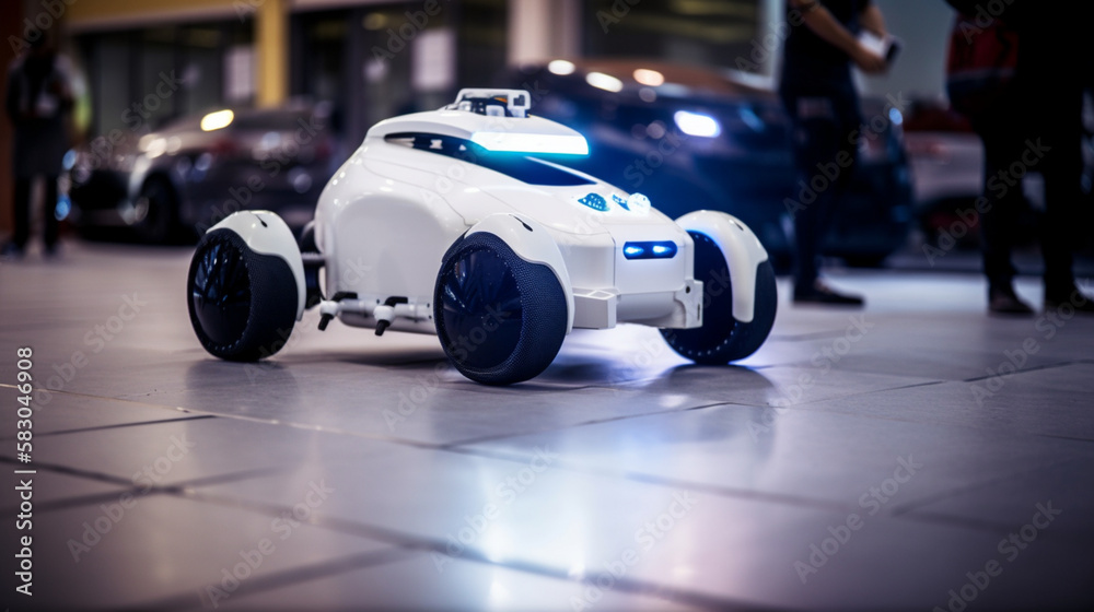 Sticker A robot car being remotely controlled Generative AI 