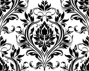 Vector damask seamless pattern background. Classical luxury old fashioned damask ornament, royal victorian seamless texture for wallpapers, textile, wrapping. Exquisite floral baroque template.