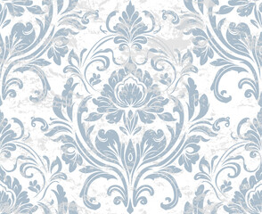 Vector damask seamless pattern background. Classical luxury old fashioned damask ornament, royal victorian seamless texture for wallpapers, textile, wrapping. Exquisite floral baroque template.