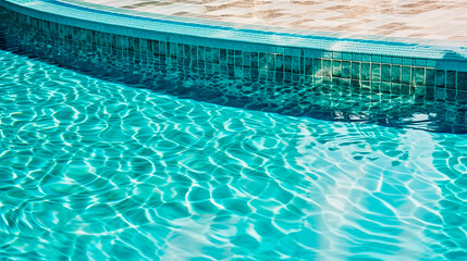 Fototapeta na wymiar generative ai illustration of beautiful swimming pool with turquoise water