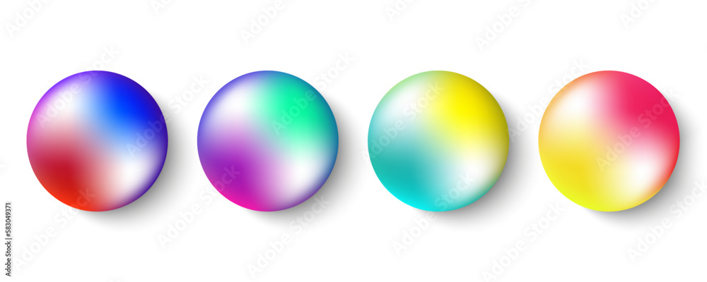 Aufkleber set of vibrant color round shapes for your creative graphic design. realistic 3d sphere or ball with
