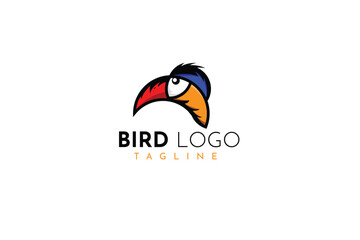 Toucan bird logo. Modern colorful illustration logo for brand