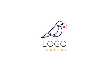 Creative minimal bird logo. Line art of bird 